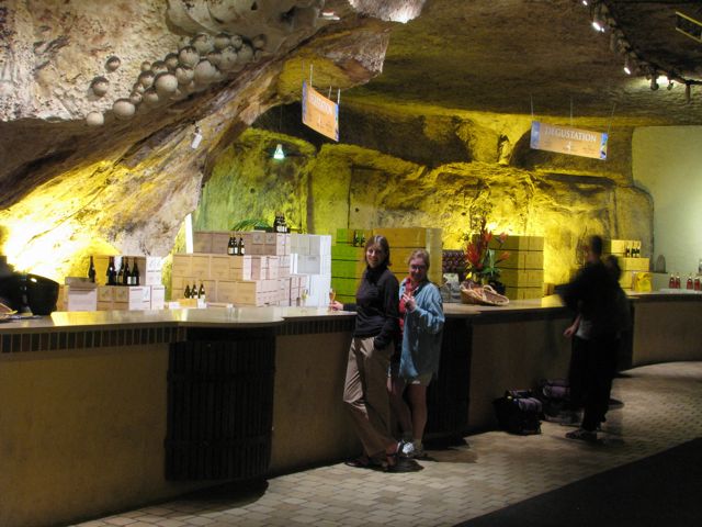 Wine-tasting cave at Bailly