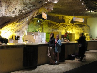 Wine-tasting cave at Bailly