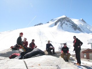 Picnic lunch at the base of the glacier