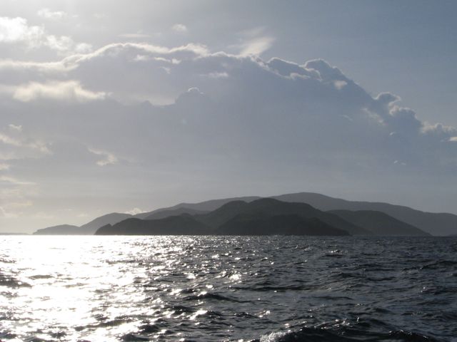 Last view of Virgin Gorda as we sail overnight to...