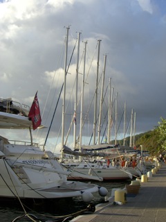 Lots of fiberglass on the quay in Gustavia (LM)