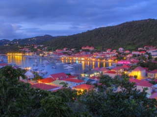 Gustavia at dusk