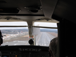 Landing at Mont Tremblant airport 8:20 am