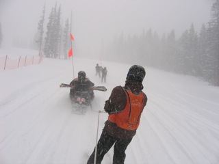Ski Patrol express ride to the top