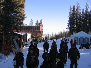 Staging area at the top of the lift