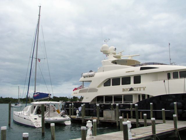 Our boat next to the Trinity 141 