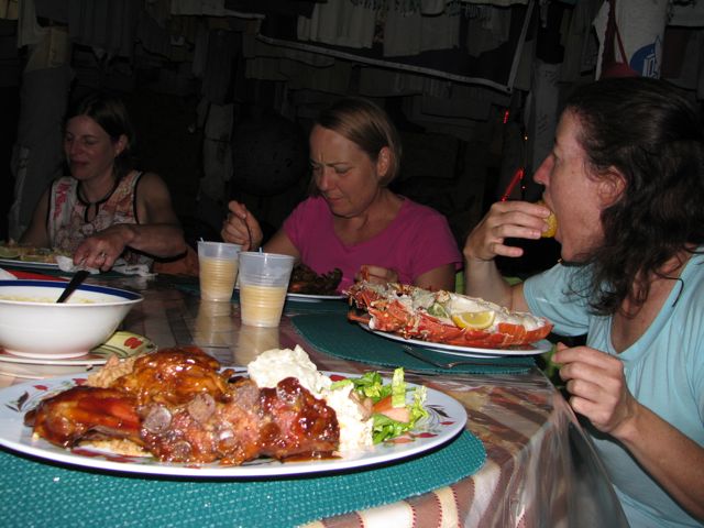BBQ chicken, pork and ribs