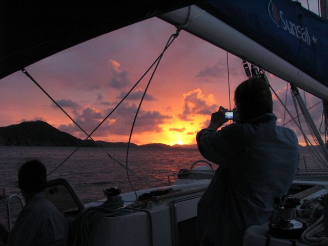 Back from St. Barths, sunset at Cooper Island