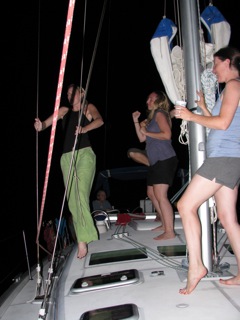 Full moon dance party on deck