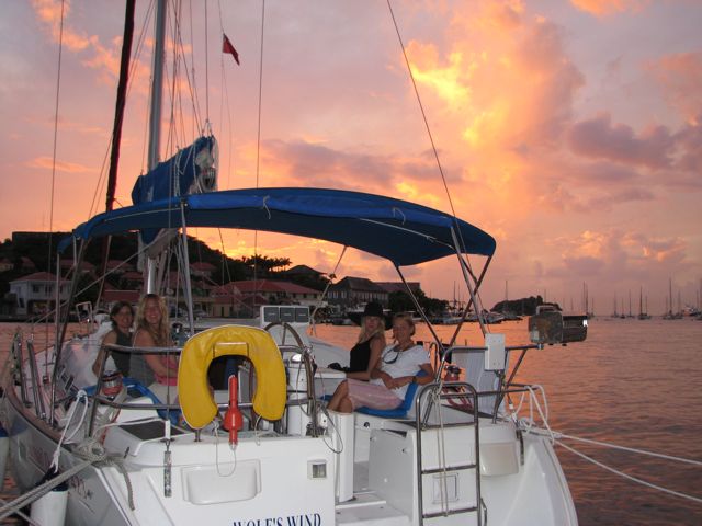Sunset cocktails in Gustavia, St. Barths