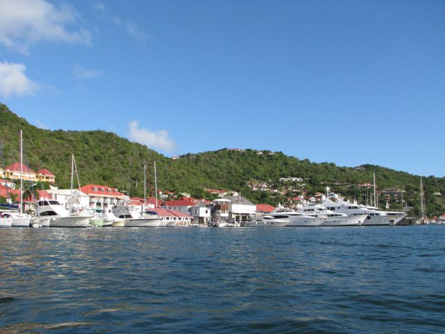 Our boat in prime parking, just to the left of center
