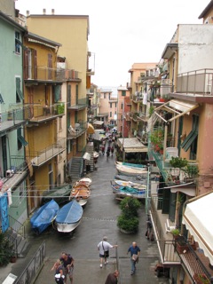 Fishing boats pulled up ahead of the storm
