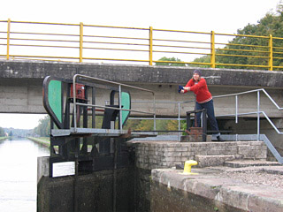 Heahter opening the gate