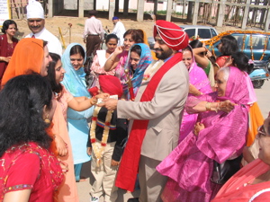 Going into the temple