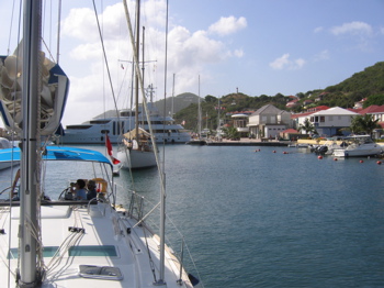 Moored in the inner Gustavia harbor, St. Barths
