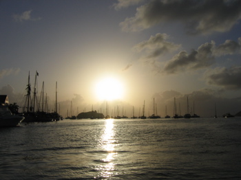 Sunset over the outer anchorage