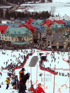 Mont Tremblant spring pond-skimming