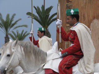 Guards in the outer courtyard