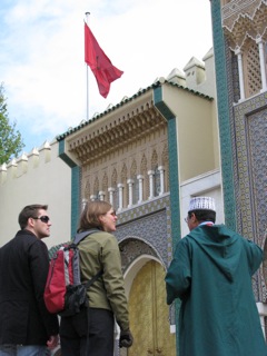 Adam and Heather at the Palace gates