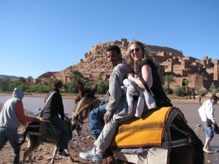 Kristin crossing the river