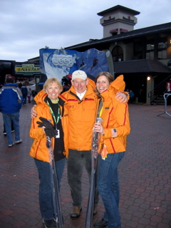 Karen, Phil and Heather model their winnings
