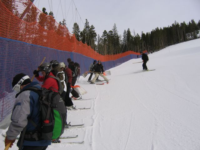 Shaping snow above the Pumphouse