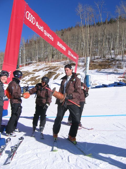 Setting up the finish line