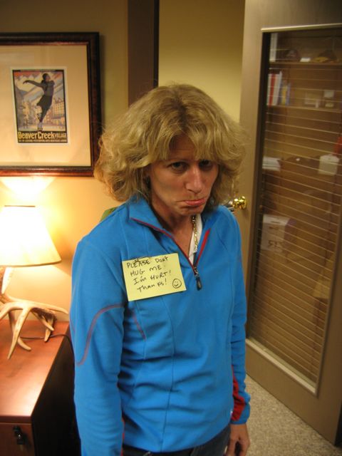 Susan's hurt shoulder