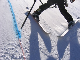 Dying the final schuss to the finish