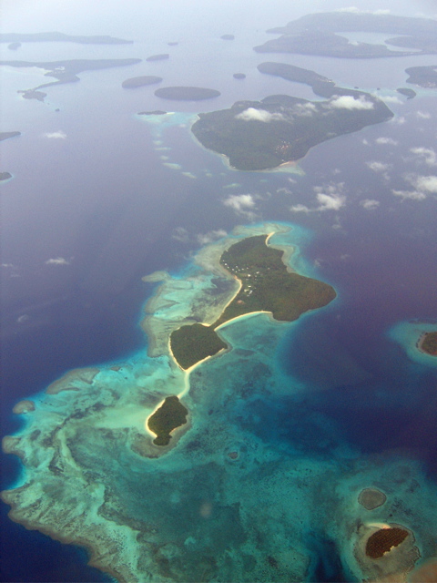 Flying Home over Taunga, Ngau, Pau and Leke Leke