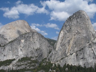 Half Dome, Mt. Broderick, and Liberty Cap (l-r)